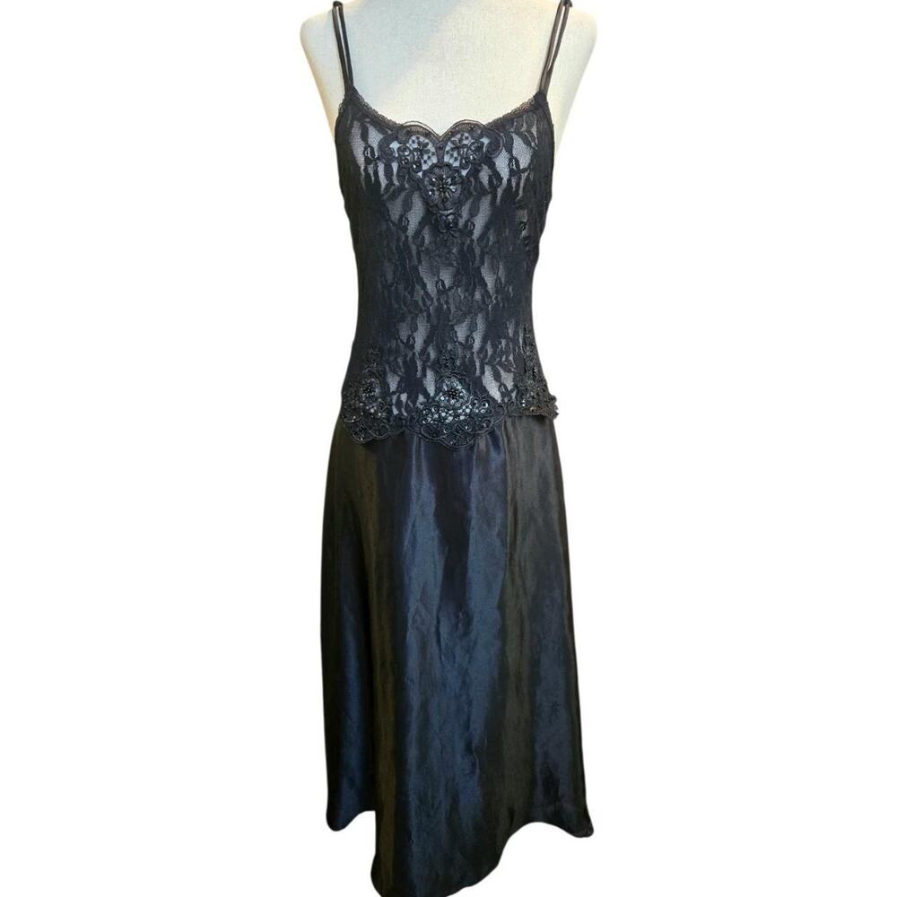 Gorgeous vintage black lace slip
